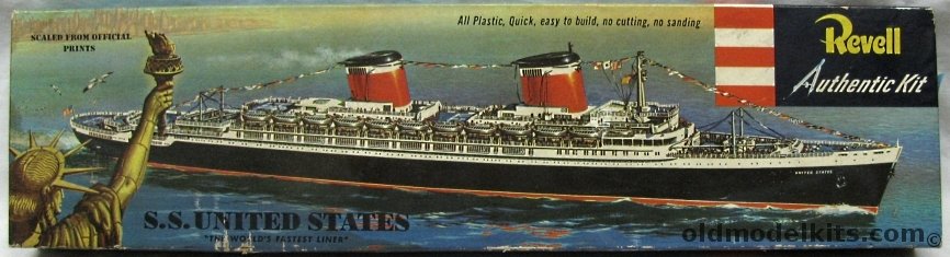 Revell 1/602 SS United States World's Fastest Ocean Liner  - Pre 'S' Issue, H312-198 plastic model kit